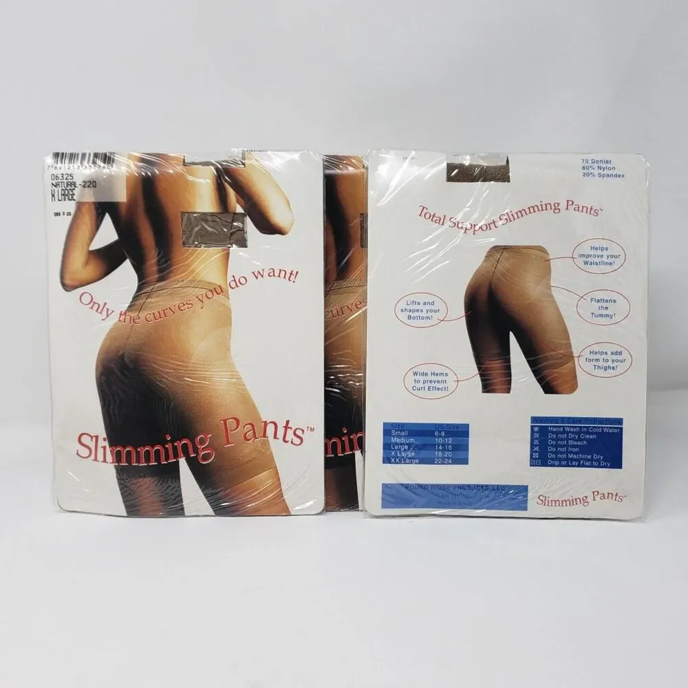 Lot 3 Beauty Code Total Support Slimming Pants Natural Size XLarge New 06325